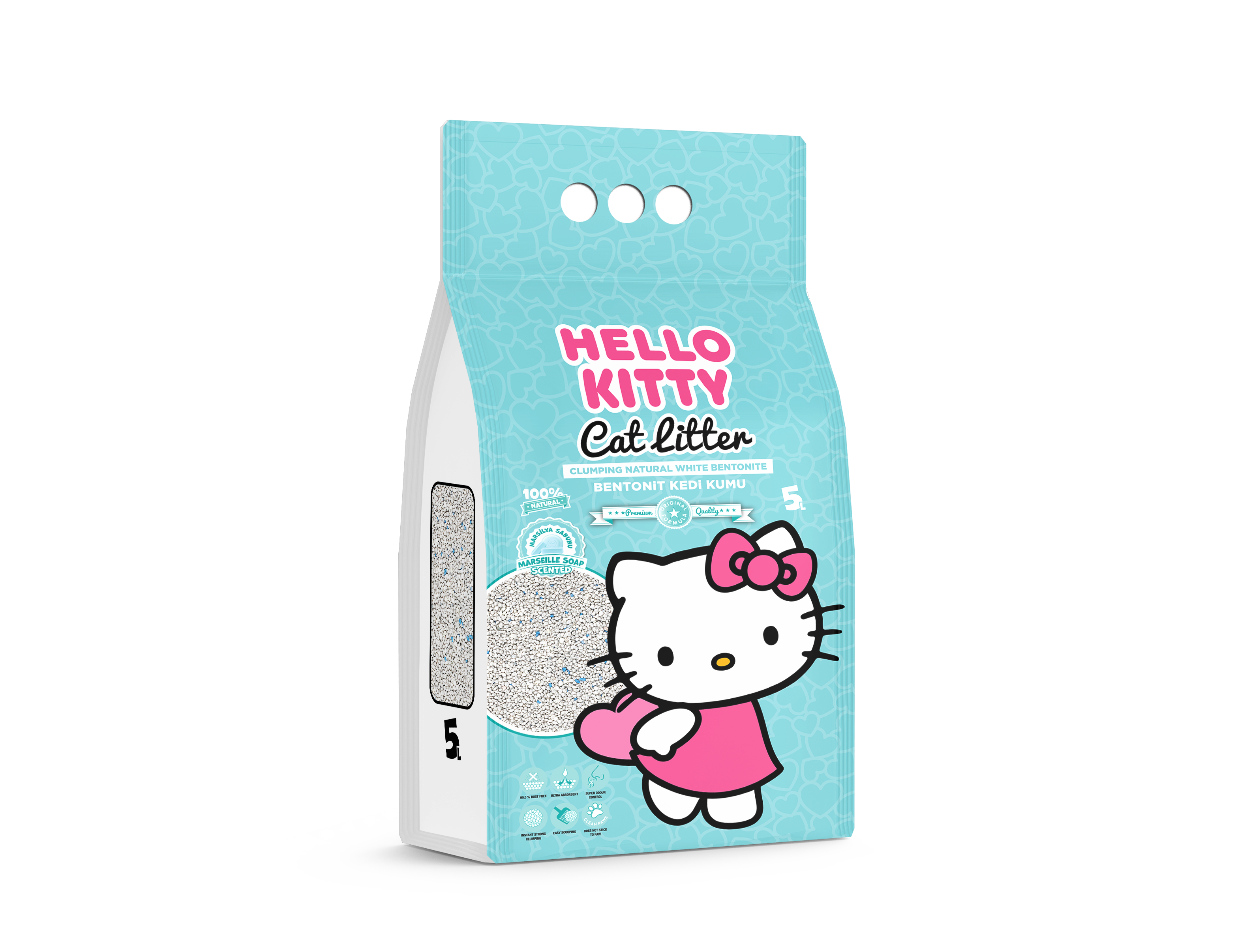 Hello Kitty Katzenstreu mit Marseille Seife