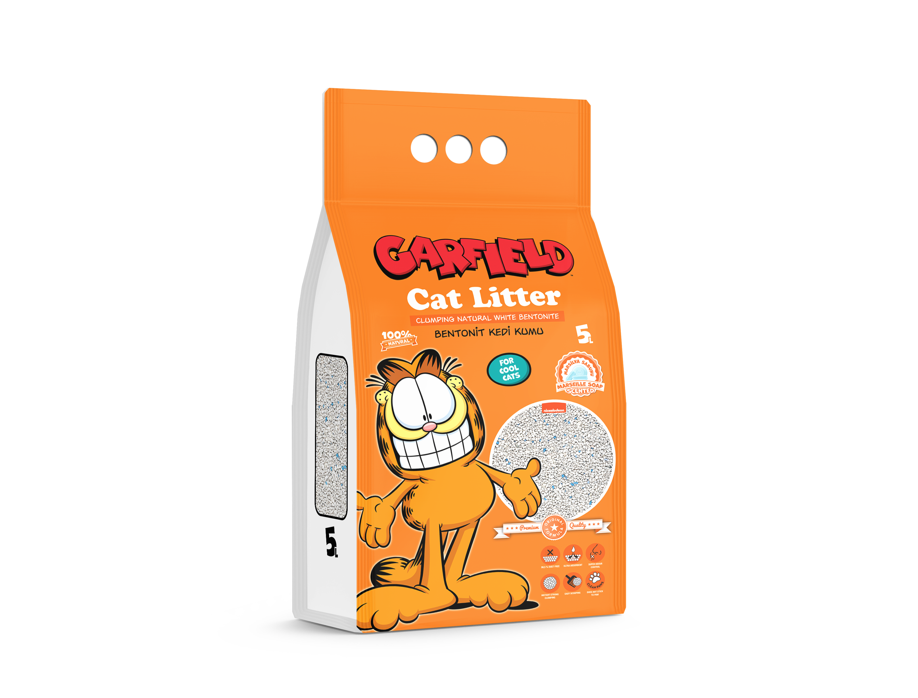 Garfield Katzenstreu mit Marseille Seife